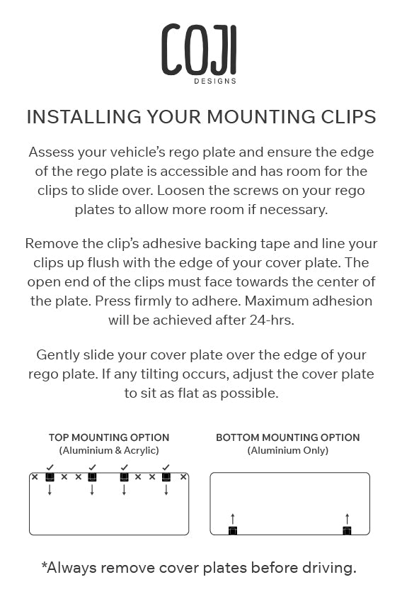 Instructions for installing mounting clips on a cover plate.