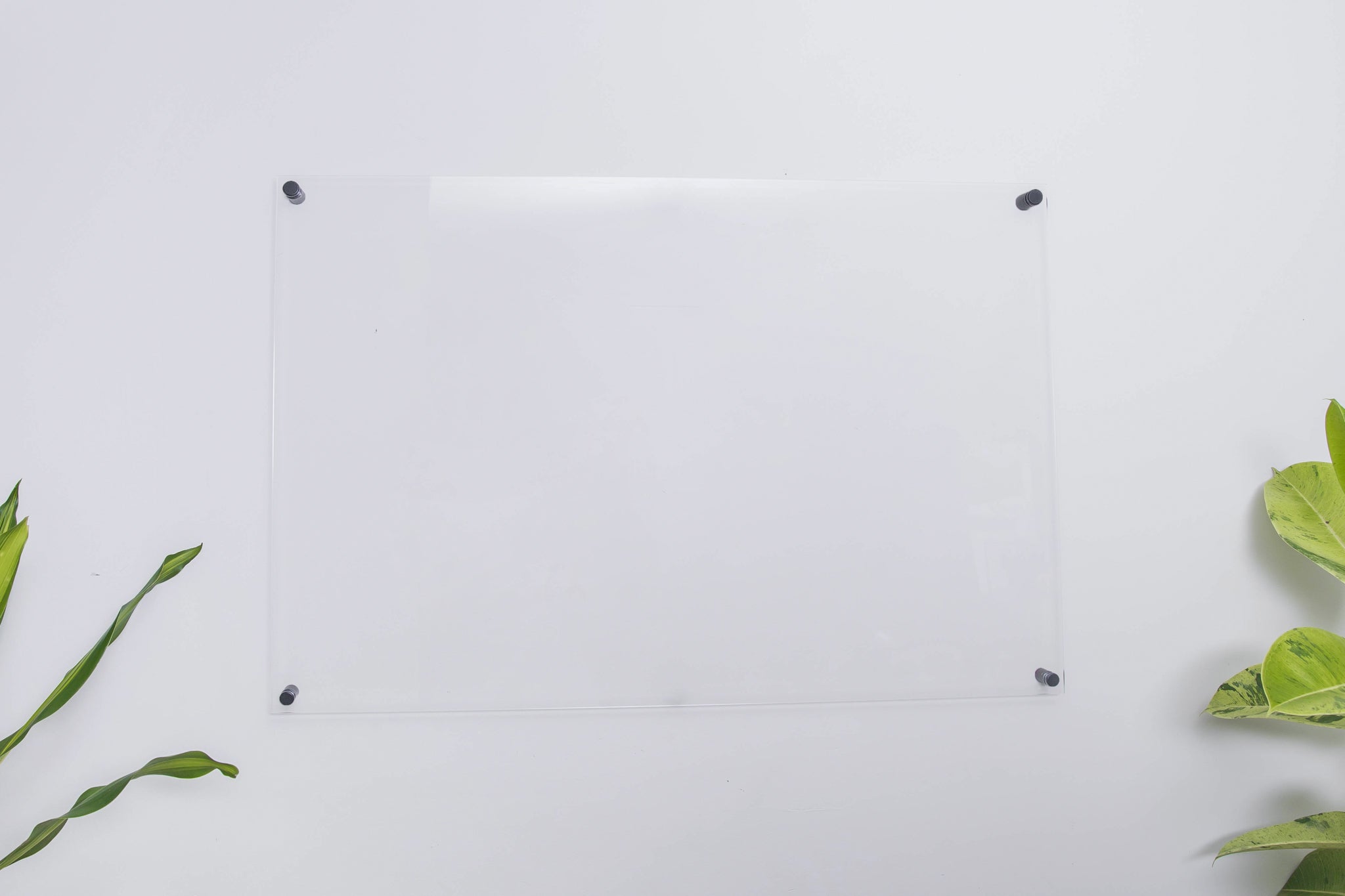 Blank clear acrylic drawing board for notes, reminders, appointments and schedules.